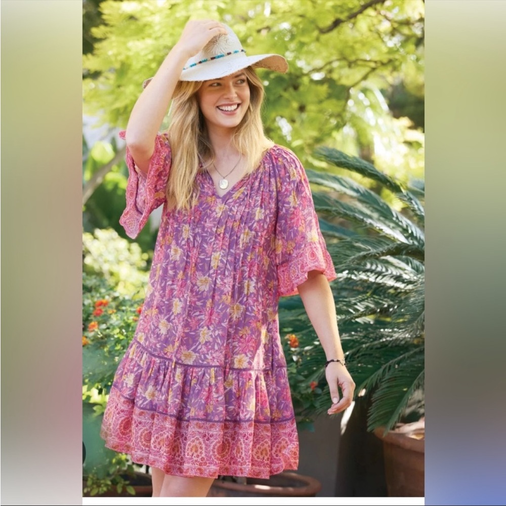 Women's Sundance kalamata floral ruffle dress size small